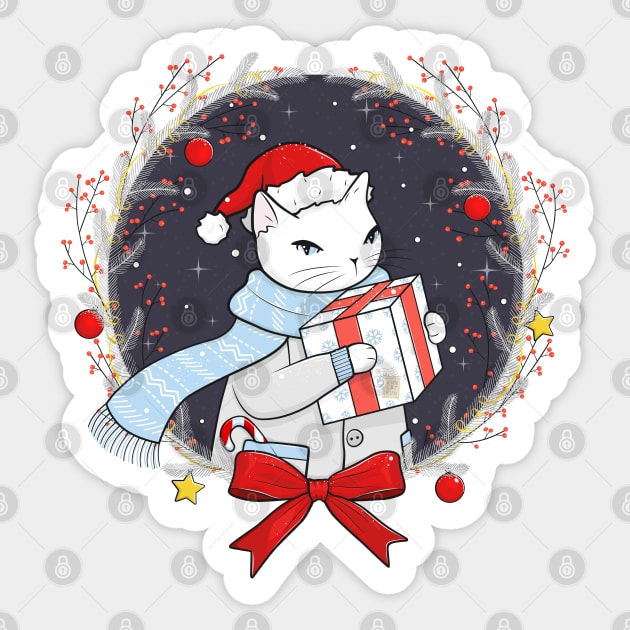 Santa Claws Delivery Service Sticker by runcatrun